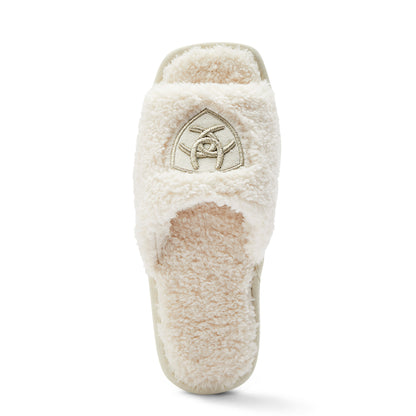 Women's Ariat Cozy Chic Square Toe Slippers - Fuzzy Cream