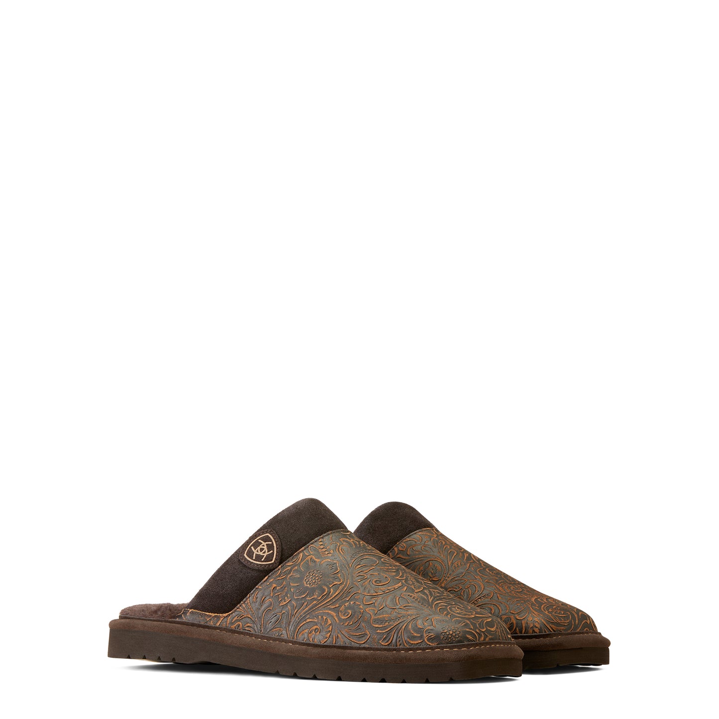 Men's Ariat Silversmith Square Toe Slippers - Brown Embossed