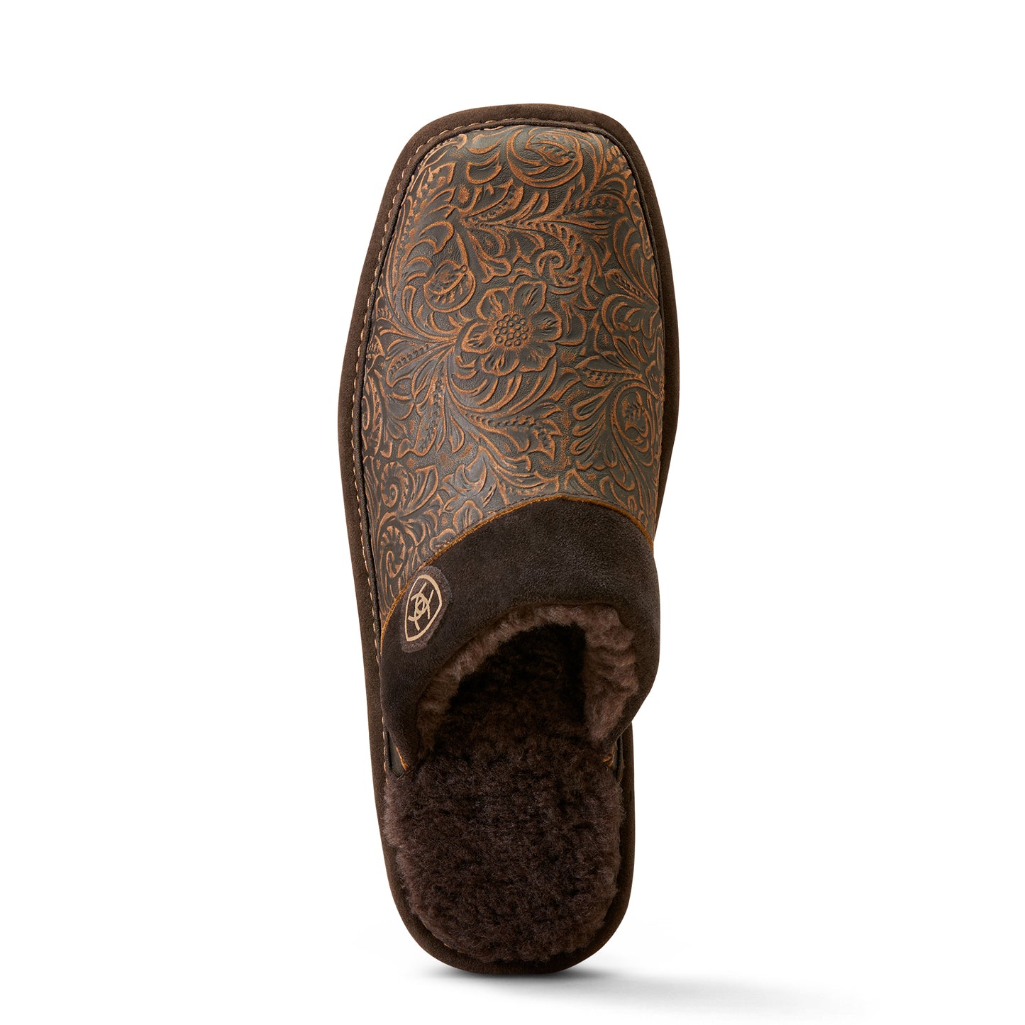 Men's Ariat Silversmith Square Toe Slippers - Brown Embossed
