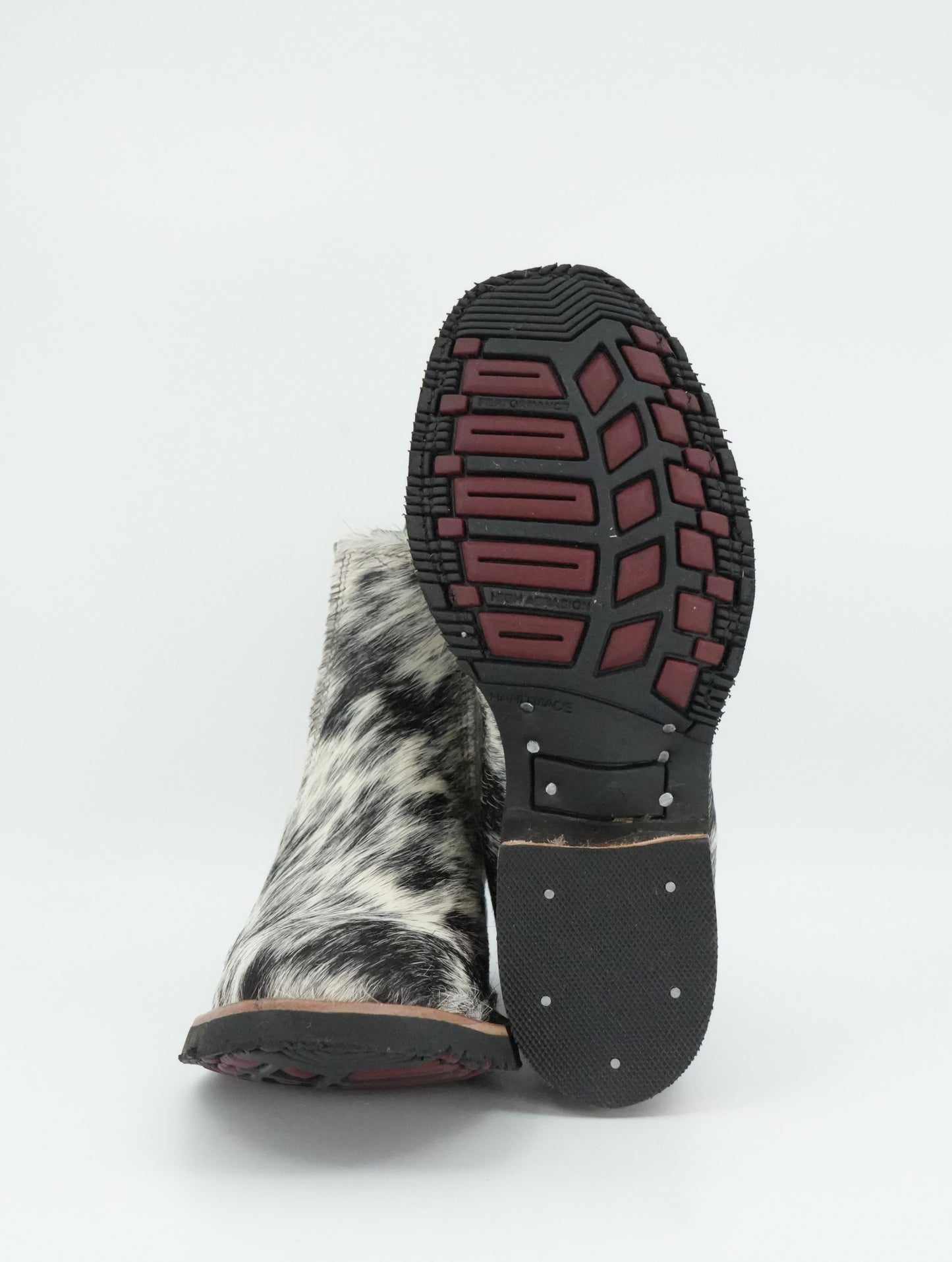 Cristeros Jr's Cow Hair White/Black Boots Size: 3.5 US / 22.5 MEX  *AS SEEN ON IMAGE*