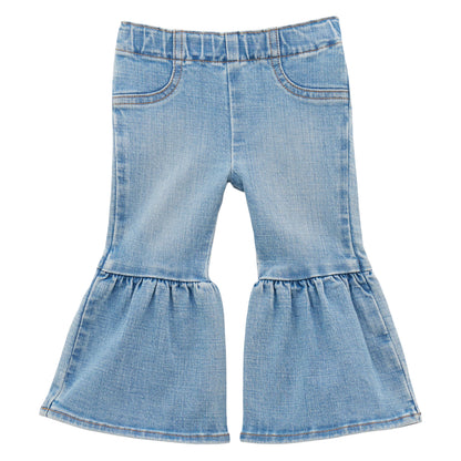 Wrangler Girl's Ruffle Leg Flare Jean - Light Blue