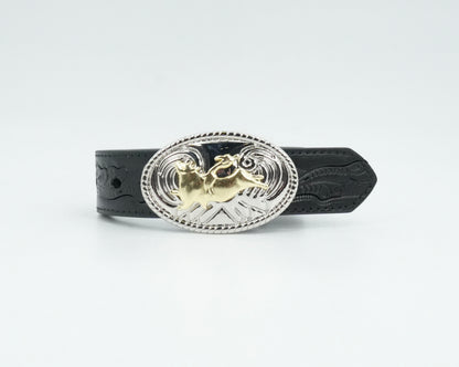 Nocona Kids Bull Rider Black Embroidered Belt