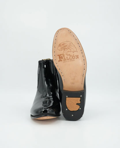 Falcon Kid's Charol Black Charro Short Boot
