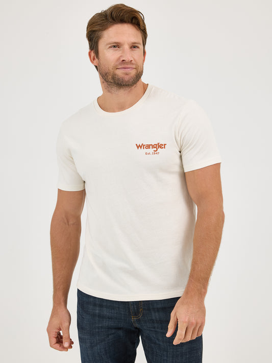 Wrangler Men's Bucking Cowboy Back Graphic Off White T-Shirt