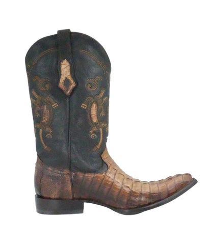 Cuadra Men's Genuine Caiman Tail Snip Toe Boot - Burnt Brown
