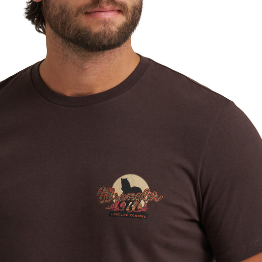 Wrangler Men's Long Live Cowboys Rope Graphic T-Shirt - Brown