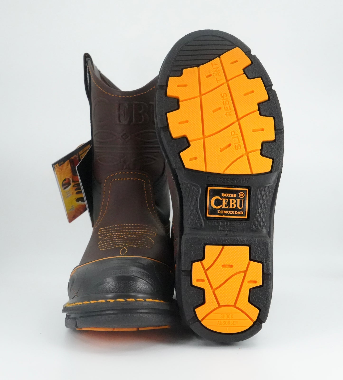 Cebu Men's Farmer Round Toe Work Boot - Brown