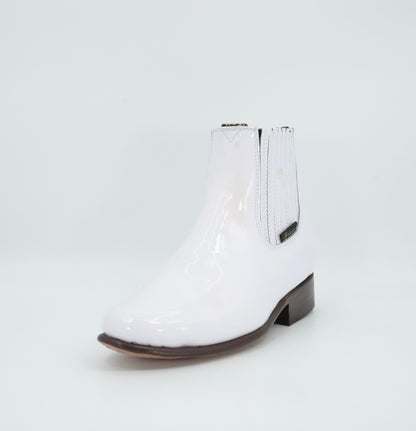Falcon Kid's Charol White Charro Short Boot