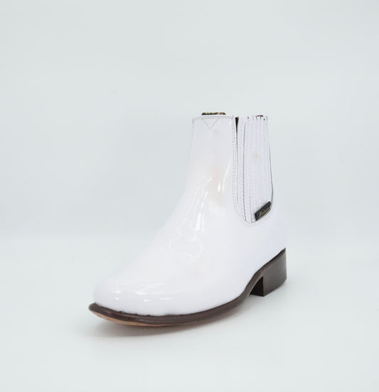 Falcon Kid's Charol White Charro Short Boot