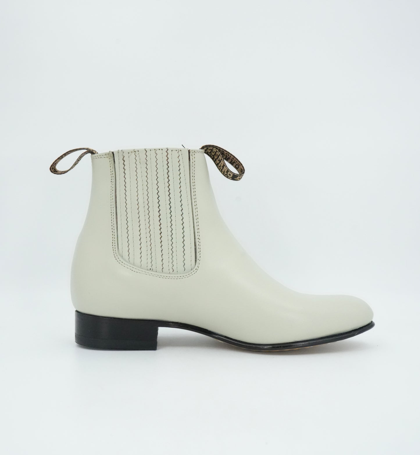 Besserro Kid's Leather Charro Short Boot - Bone