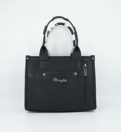 Wrangler Cow Print Concealed Carry Tote/Crossbody - Black
