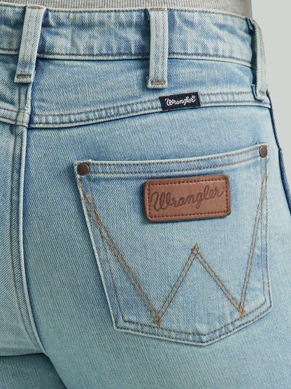 Wrangler Women's Retro Bailey Light Blue High Rise Trouser Jean