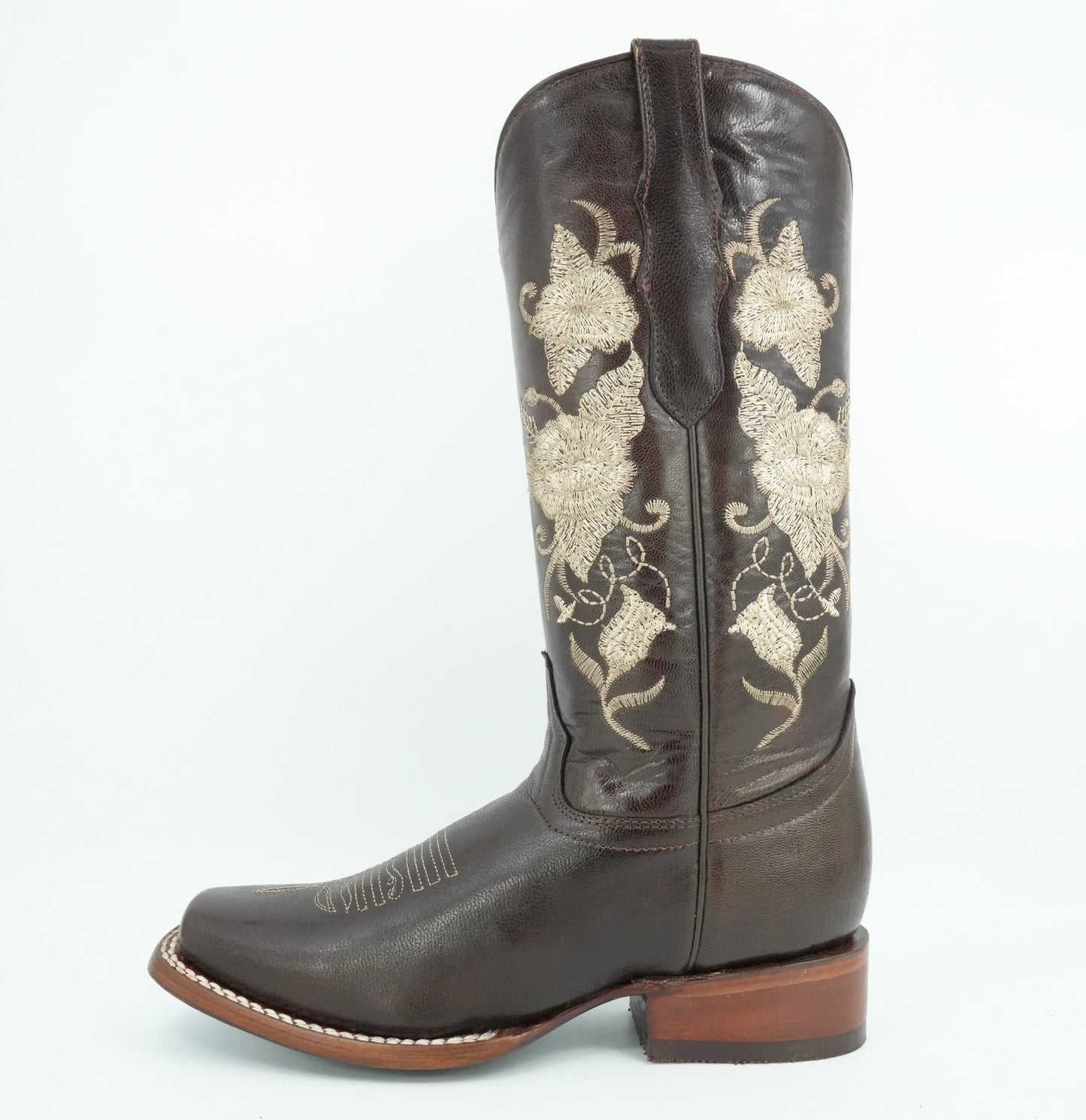 Centenario Women's Brown Embroidered Square Toe Boot