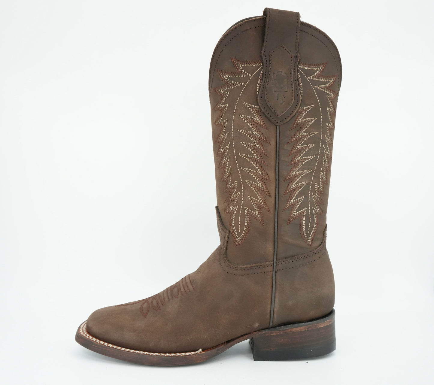 Vaquero Signature Women’s Brown Feathers Wide Square Toe Boot