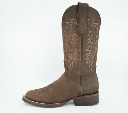 Vaquero Signature Women’s Brown Feathers Wide Square Toe Boot