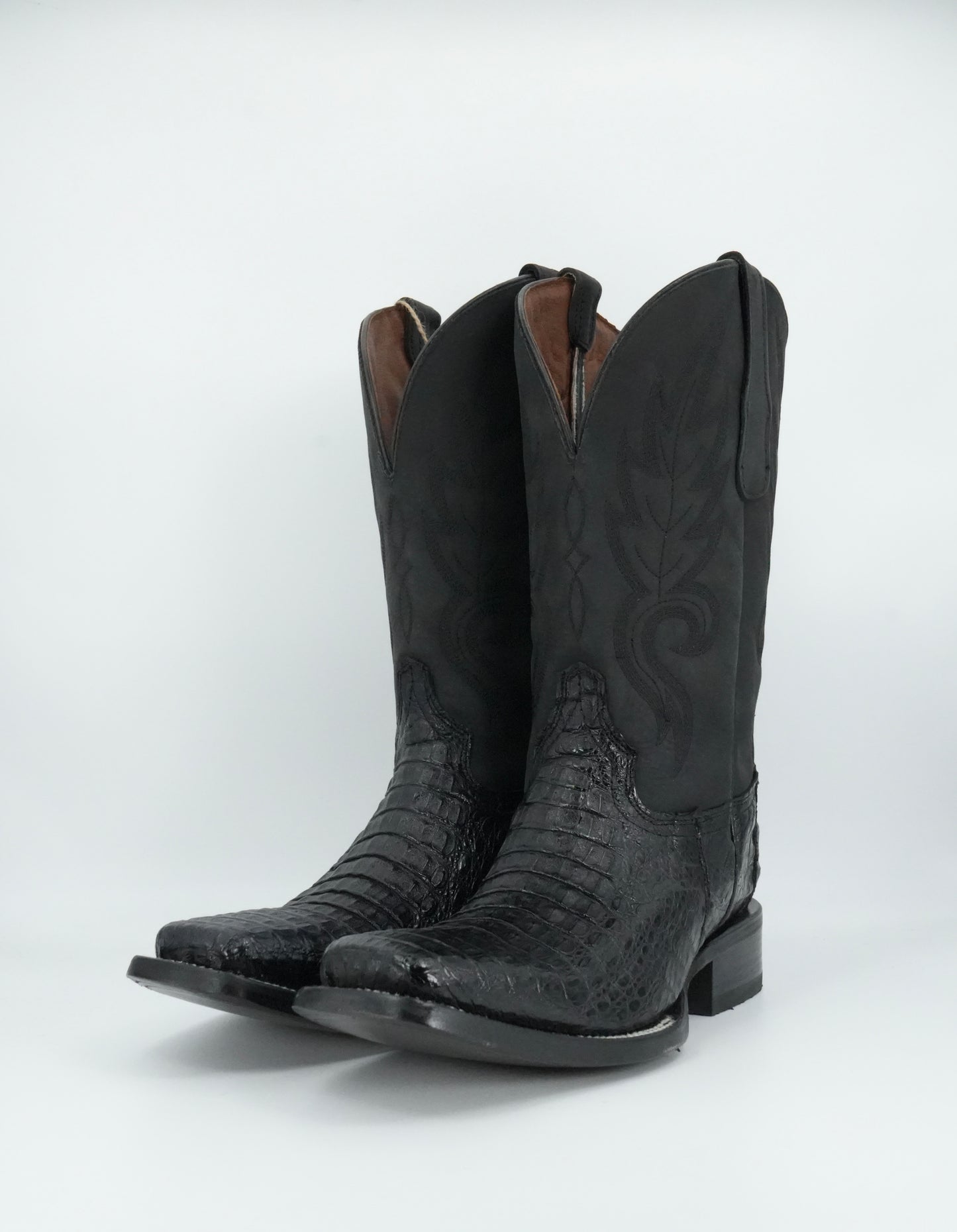 Circle G Men's Black Caiman Square Toe Boot