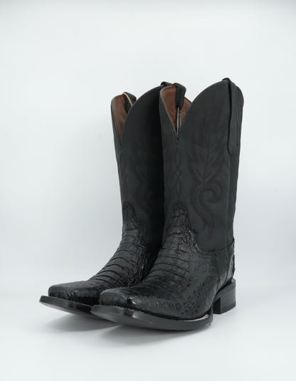 Circle G Men's Black Caiman Square Toe Boot