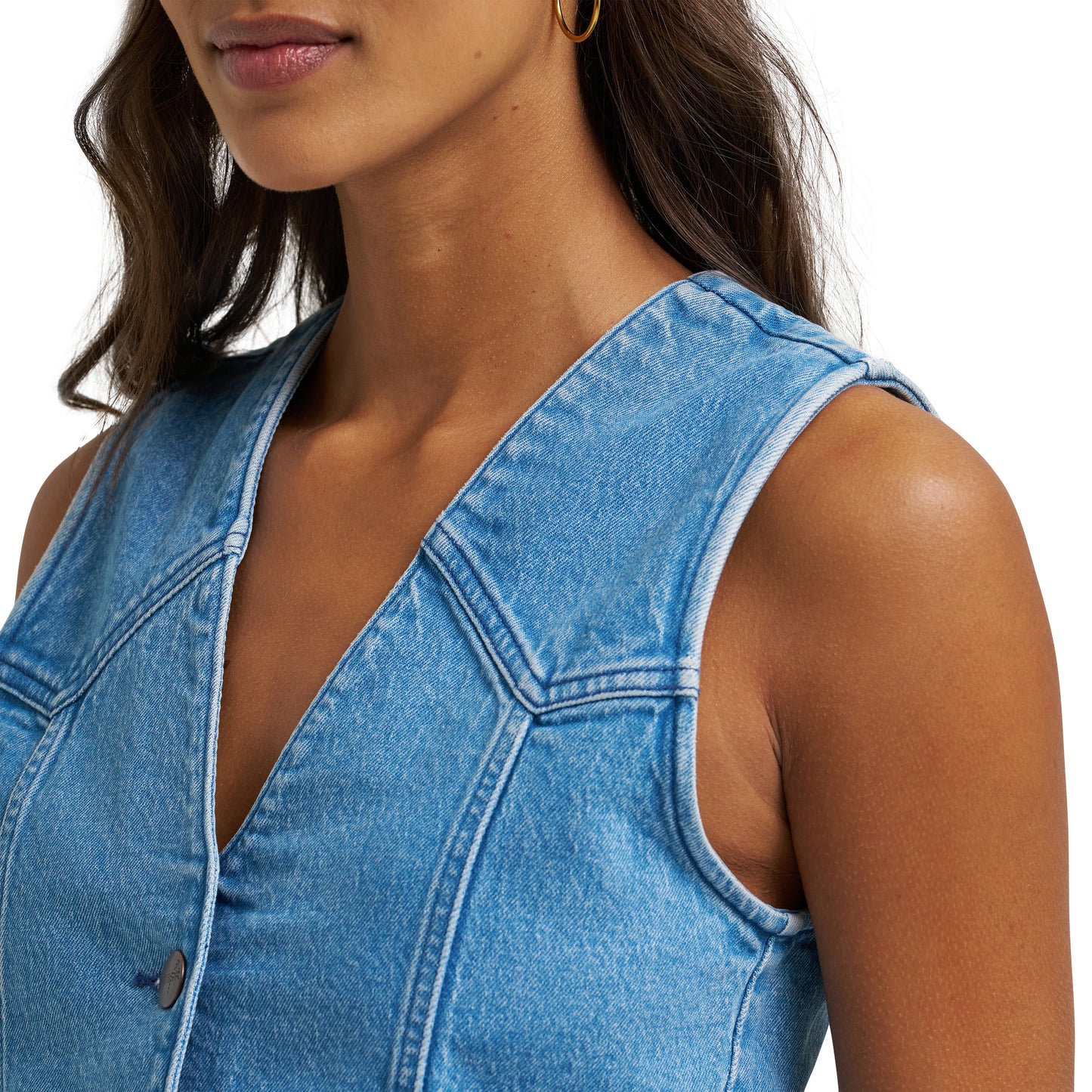 Wrangler Women's Denim Vest - Medium Blue