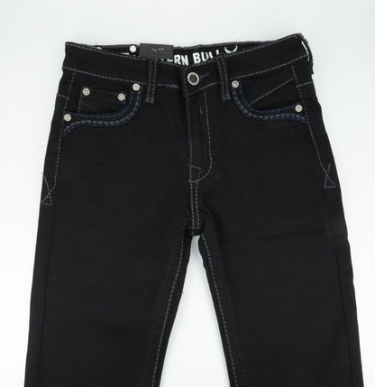 Boy's Western Bull Black Straight Jean