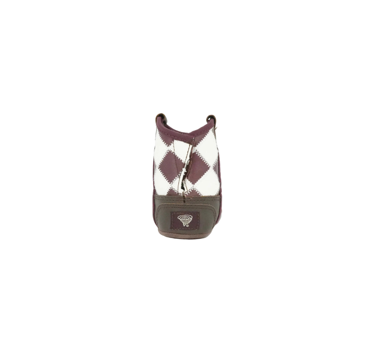 Twister Infant Braxton Checkered Chocolate Boot - Burgundy/White