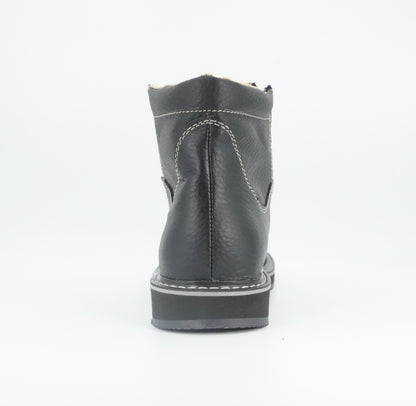 Diego's Boots Men’s Short Round Toe Work Boot - Black