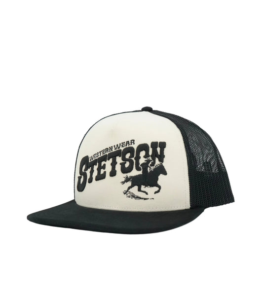 Stetson Cowboy Wrangler Cap - Black/White