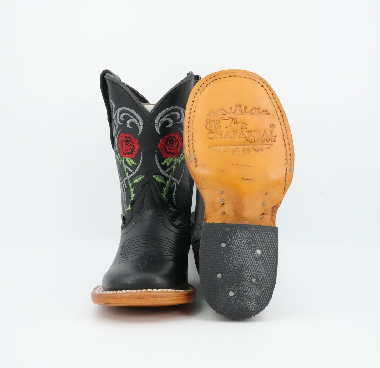 Chaparral Kid’s Flowers Embroidery Black Boot