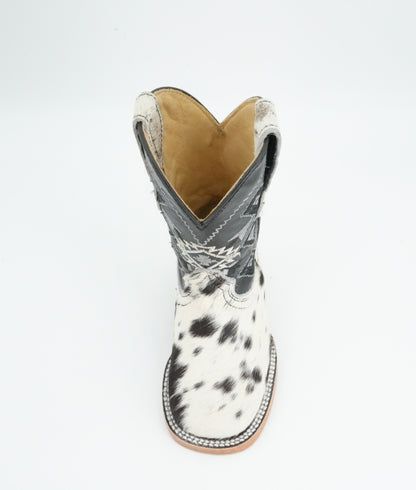 Rock'em Kid's Cow Hair White/Black Boots Size: 7 US / 14 MEX  *AS SEEN ON IMAGE*