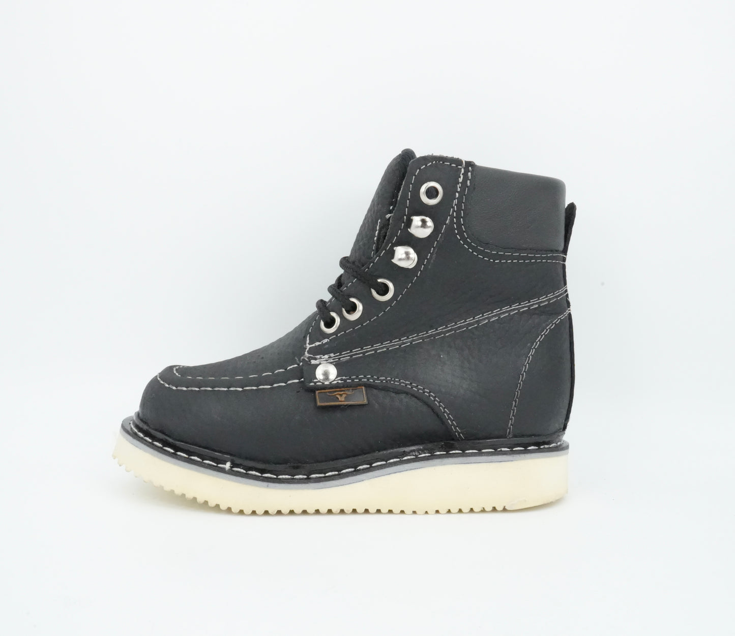 Hooch Kid's Work Boot Black Moc Toe Boot