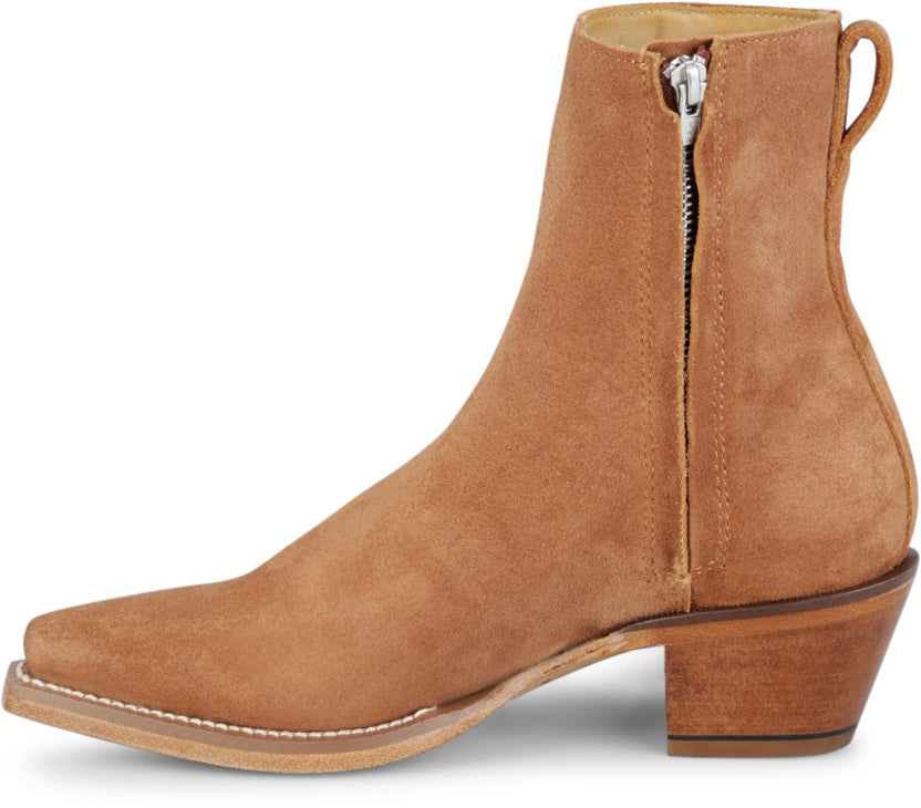 Justin Women's BEV Brown Suede Fringe Snip Toe Short Boot