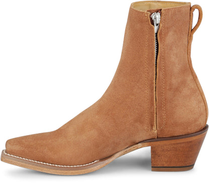 Justin Women's BEV Brown Suede Fringe Snip Toe Short Boot