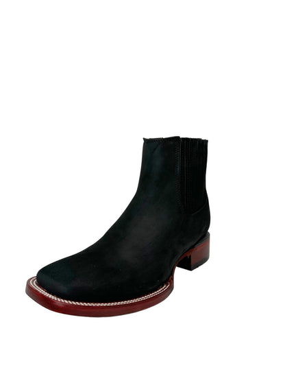 Los Altos Men’s Black Nobuck Square Toe Short Boot
