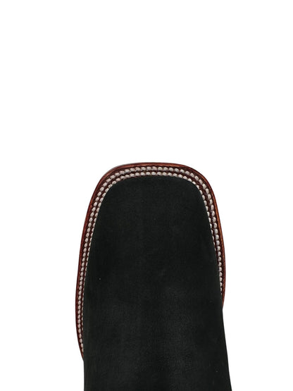 Los Altos Men’s Black Nobuck Square Toe Short Boot