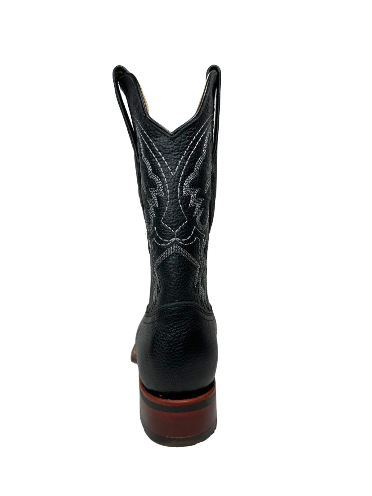 Los Altos Men's Black Square Toe Rubber Sole Leather Boot