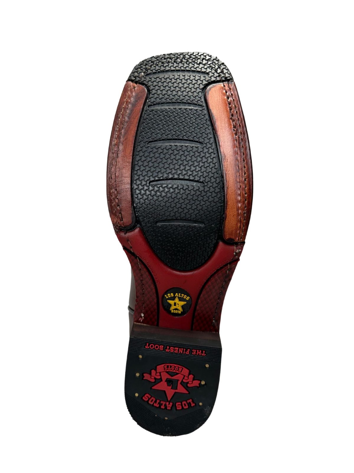 Los Altos Men's Brown Square Toe Rubber Sole Leather Boot