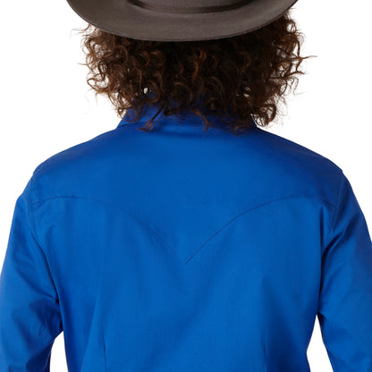 Wrangler Western Long Sleeve Solid Top - Blue