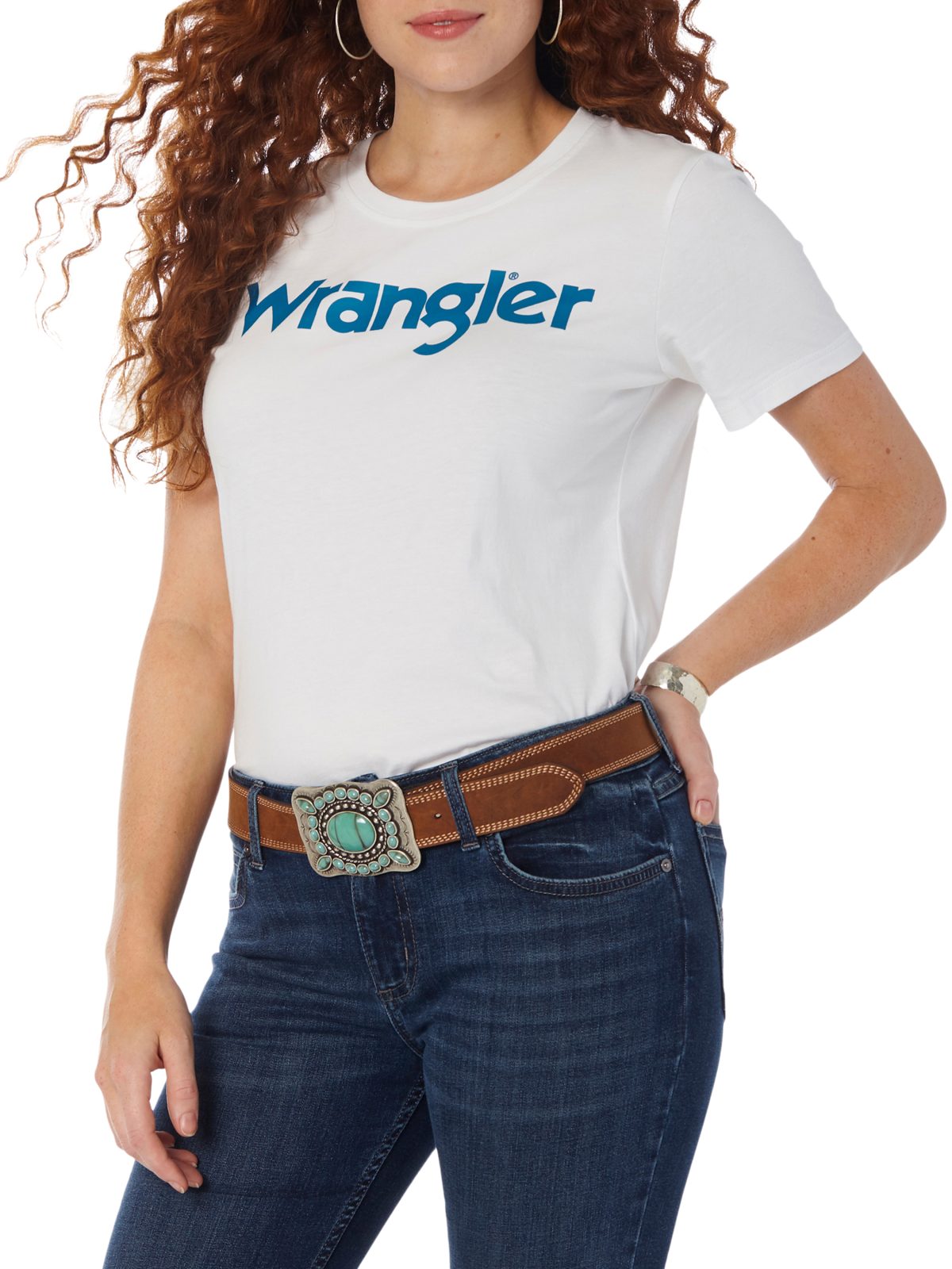 Wrangler Logo Short Sleeve Slim Fit White Tee