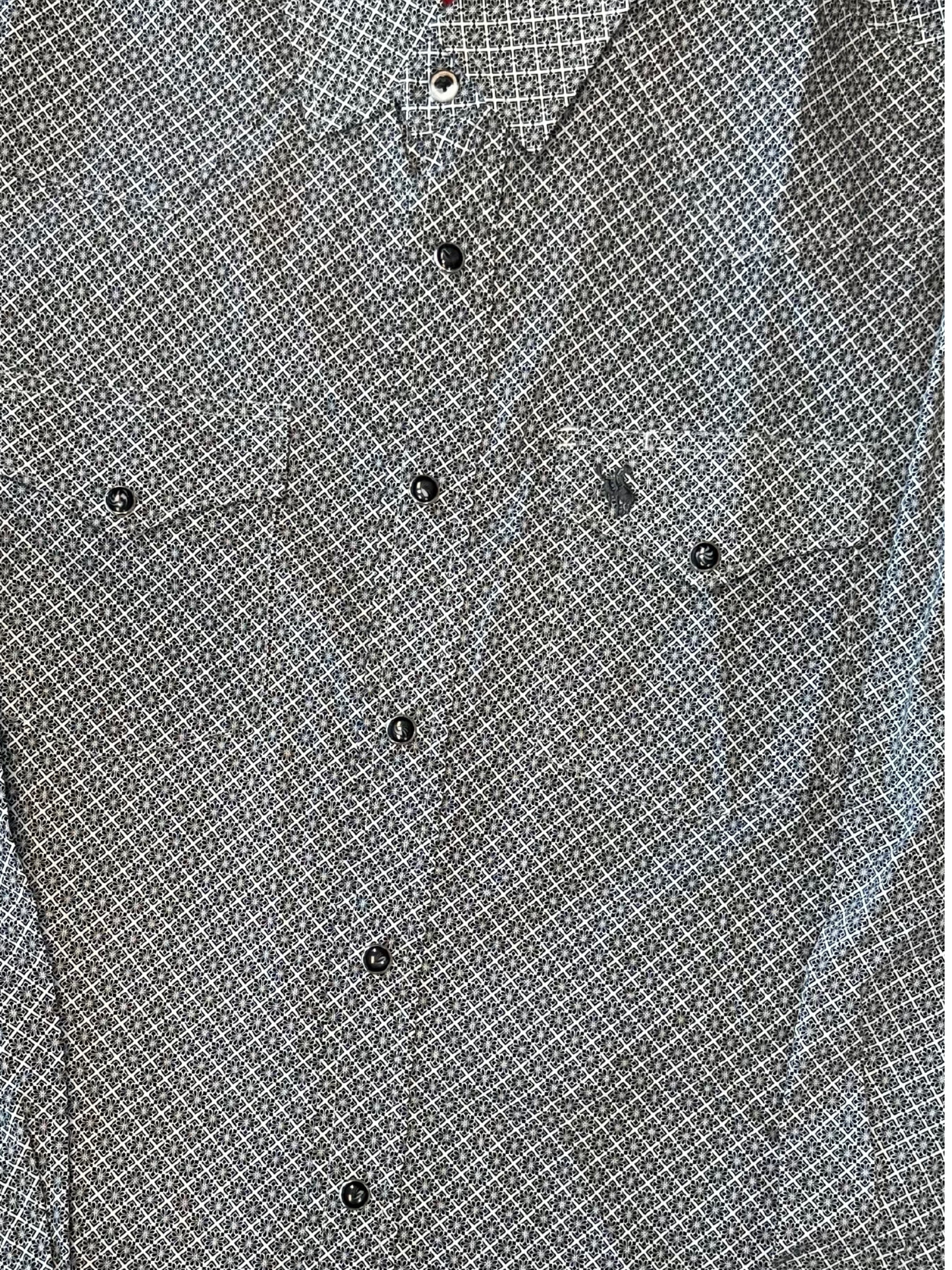 Men's Rodeo Black/White Floral Button Down Shirt