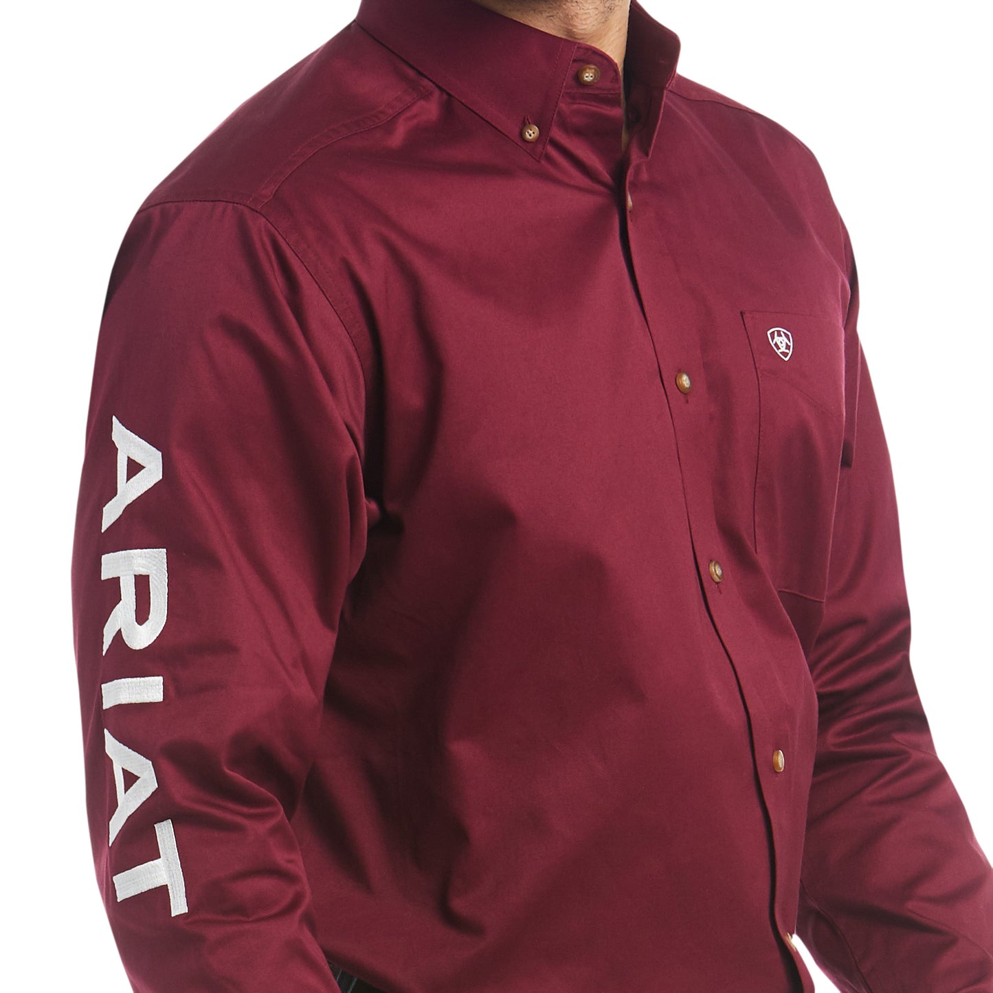 Ariat Team Logo Twill Classic Fit Shirt - Burgundy