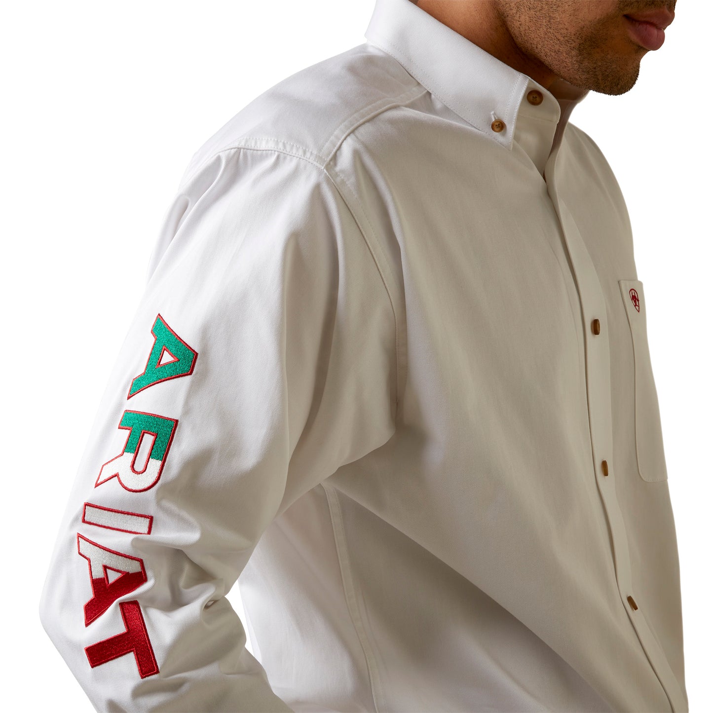 Ariat Mexico Team Logo Twill Classic Fit Shirt - White
