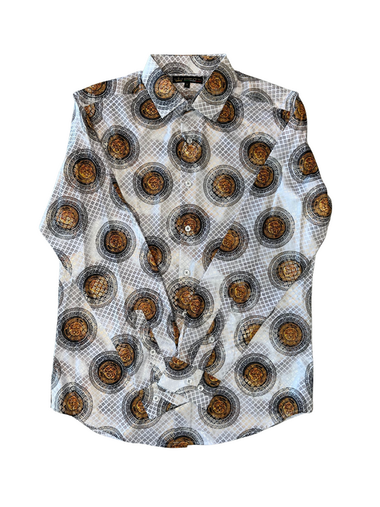 Men's Versace Print Button Up Shirt
