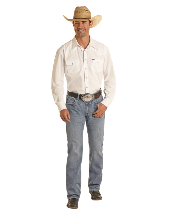 Rock & Roll Men's Vintage Regular Fit Stackable Light Blue Bootcut Jean