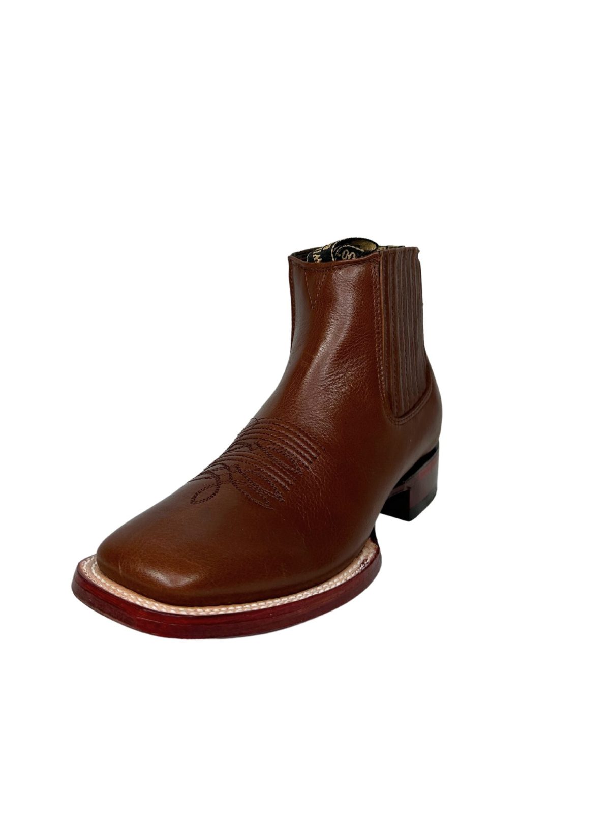 Wild West Men’s Sqaure Toe Brown Belmont Leather Short Boot