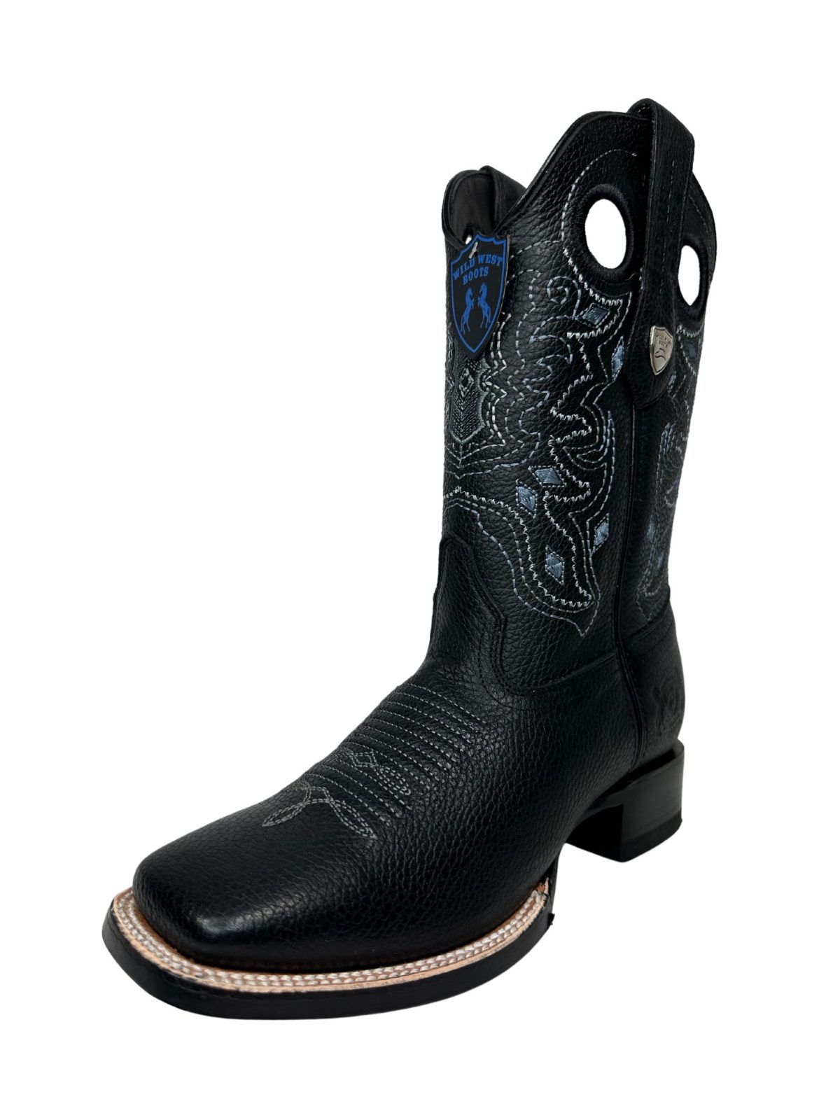 Wild West Men’s Square Toe Black Leather Boot