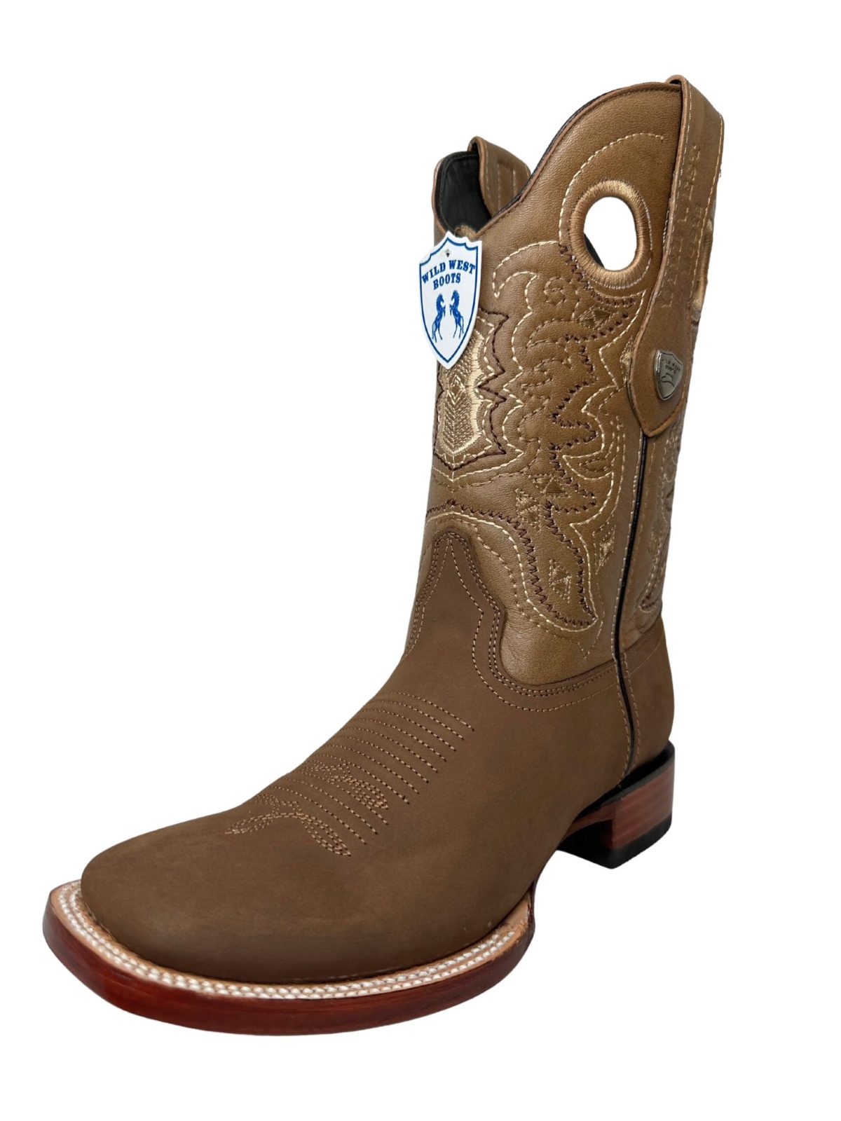 Wild West Men's Nobuk Taupe Square Toe Boot