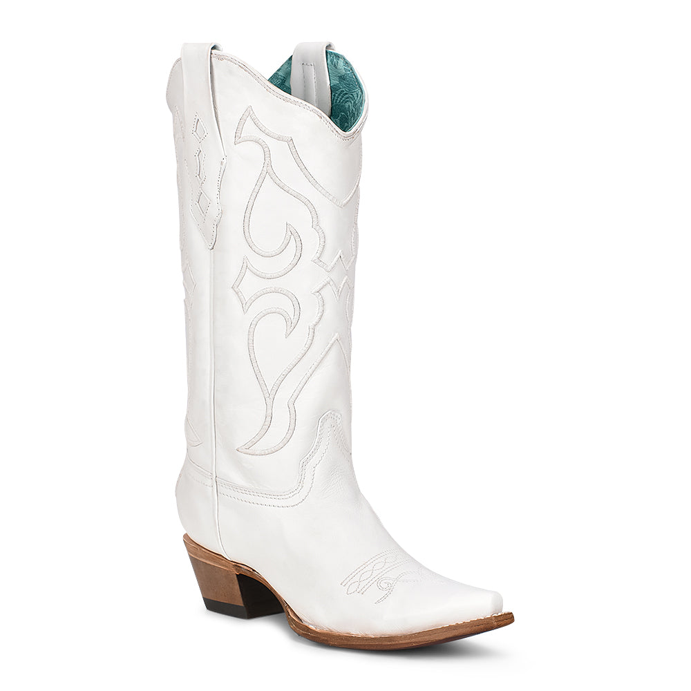 Corral Women’s White Embroidery Snip Toe Boots