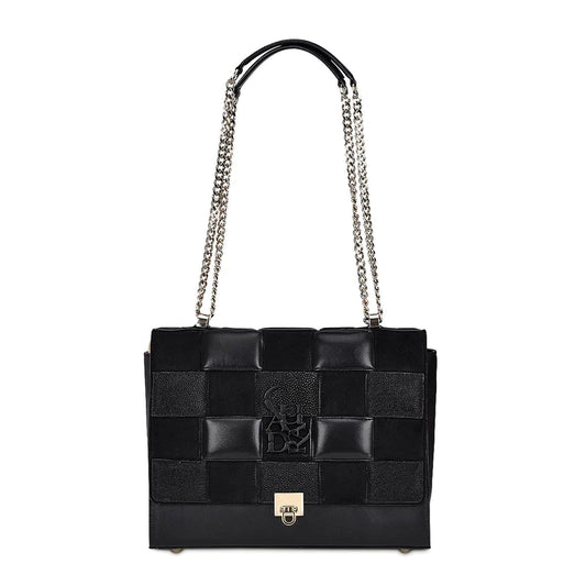 Cuadra Women's Black Genuine Exotic Leather Handbag
