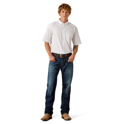 Ariat Men's Lightweight Twill Classic Fit Short Sleeve Shirt - White