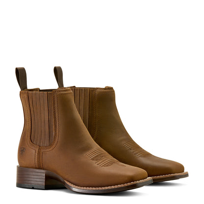 Ariat Women’s Booker Chelsea Wide Square Toe Brown Short Boot