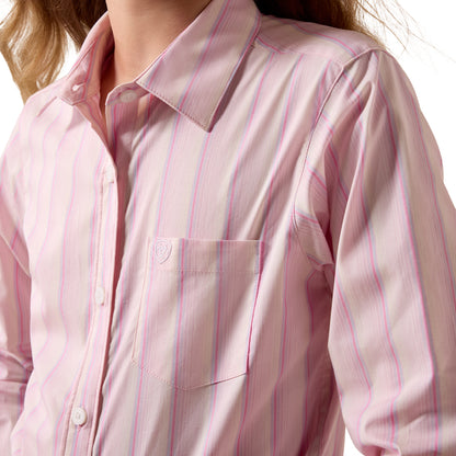 Ariat Girl's Team Kirby Long Sleeve Ombre Stripe - Pink